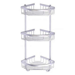 Полка угловая Azario ALTRE AZ-814-3 трехэтажная, матовый хром